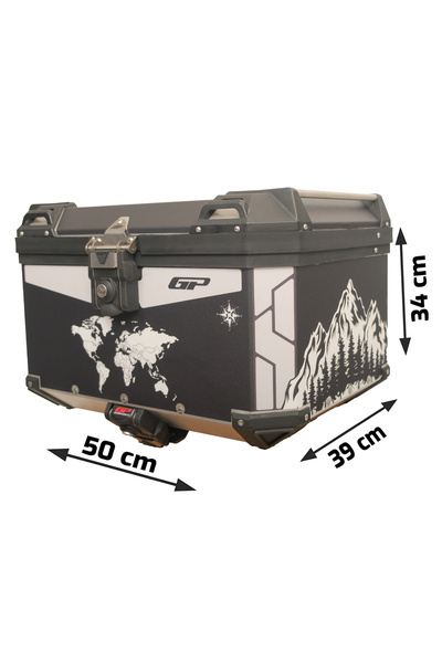GP KOMPOZİT DSN04 Universal 45 lt Desenli Alüminyum Motosiklet Çantası
