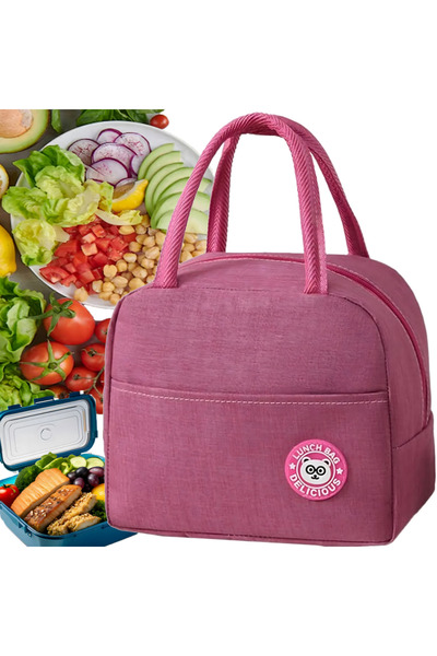 zola Insulated lunch bag, with carrying handle, waterproof, 23 x 21 x 13 cm, pink