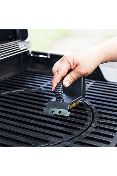 Kinghoff KH 1913 3in1 Barbecue Cleaning Brush, 12x10x7 cm, Ergonomic, Universal compatibility, Black