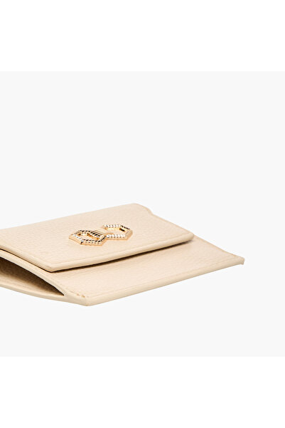 SASHA Textured Wallet with Button Closure