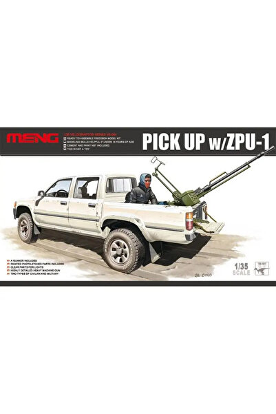 Choice Meng Model VS-001 1/35 Pickup w/Zpu-1 - Assemble Scale Model Kit Custom Collectible Children Toy ...