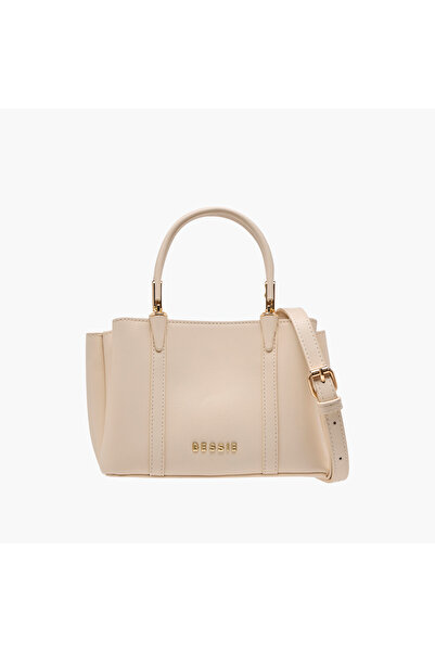 Bessie London حقيبة توت مزخرفة بسحاب للإغلاق ومقبض قابل للفصل