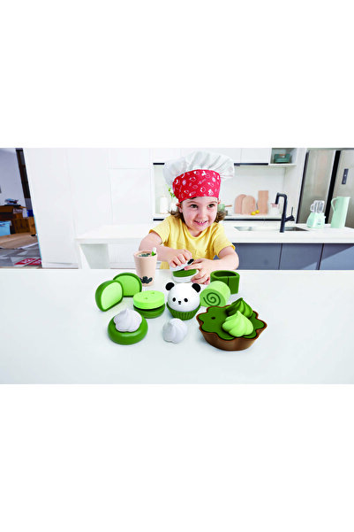 Hape مجموعة لعب طعام حلوى الشاي الأخضر
