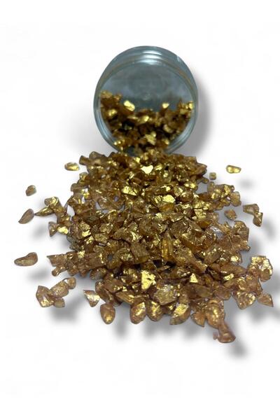 stonechem Epoksi Çalışmalarınız İçin Parlak Cam Kırıkları 4-8 mm ANTİK ALTIN ...