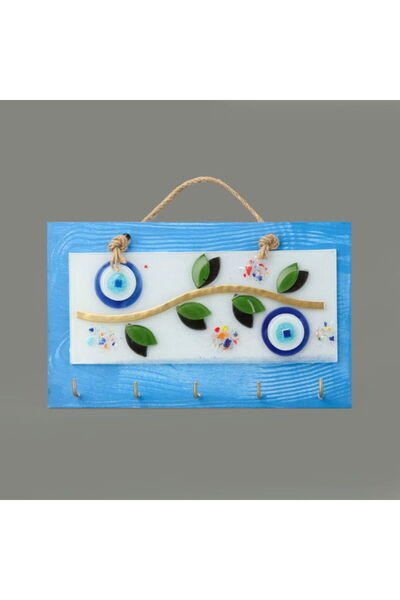Evidea Deco Zeytin Anahtar Askısı - Mavi - 25 cm