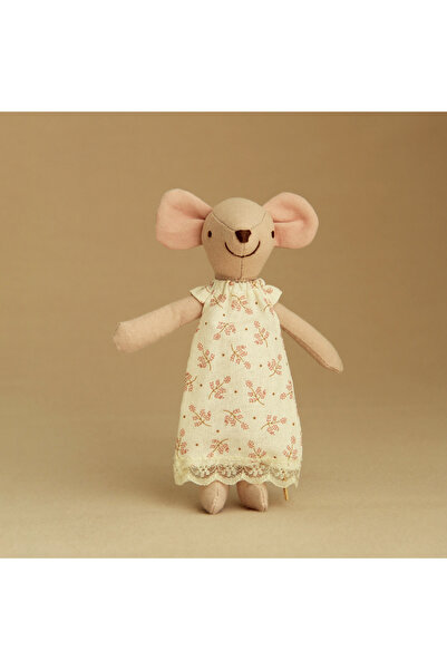 Choice فأر أبيض قابل للتغيير بارتفاع 13 سم مع فستان مزهر مناسب لإكسسوارات بيت...