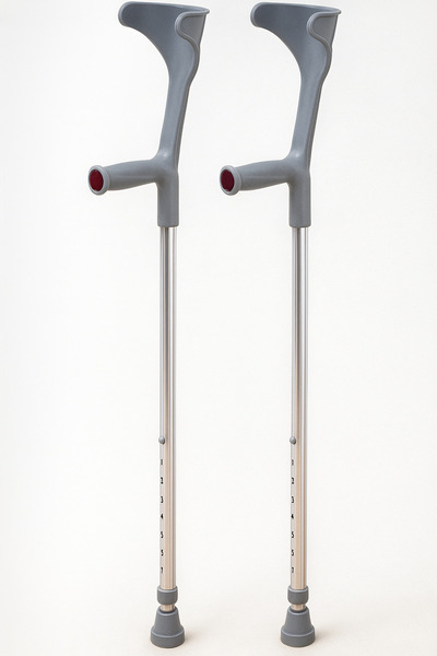 Aftermarket Lüx Gri Çift Kanedyen Koltuk Değneği Ayarlanabilir Dirsek Destekli