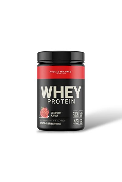 MUSCLE BALANCE بروتين مصل اللبن 1090 جرام 33 حصة بنكهة الفراولة
