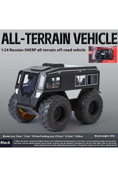 choice2 سيارة شيرب ATV سوداء اللون بمقياس 1:24 مع مصابيح LED - تفاصيل واقعية ...