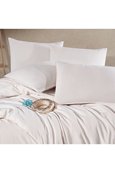 Lief Home Double Duvet Cover Set 200X220 |   160X200+30 Elastic Sheet |   4 Pillowcases |   Cream