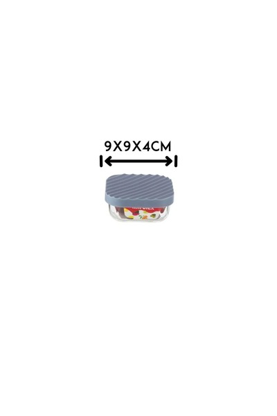 ORIAN Set of 3 small thermal glass containers with lids, multi-colored, 200 ml