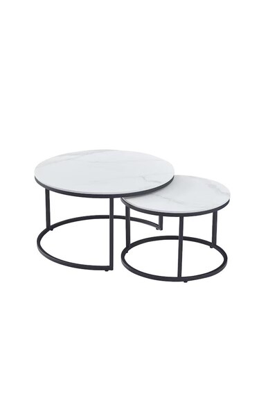 OEM Set 2 Coffee Tables, 68 x 48 cm, Round Shape