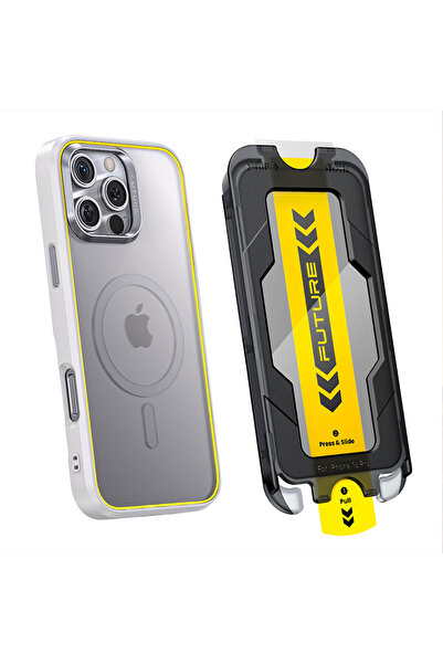 Aohi The Future Iphone 16 Pro Max Kılıfı Beyaz, Tam Kaplayan Kırılmaz Temperl...