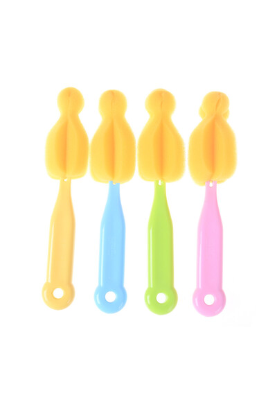 Choice One Size 2Pcs Baby Teat Cleaning Feeding Bottle Brushes 360 Degree Rotating Sponge