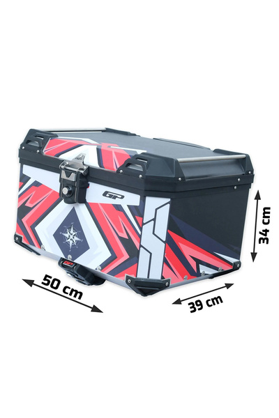GP KOMPOZİT DSN10 Universal 45 lt Desenli Alüminyum Motosiklet Çantası