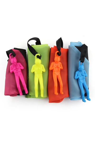 Choice 4 قطع من المظلات الصغيرة التي تُرمى باليد للأطفال، لعبة شاطئية تعليمية...