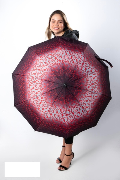 newdaki Kırmızı - Siyah Desenli Premium Seri 10 Telli Ahşap Saplı Tam Otomati...