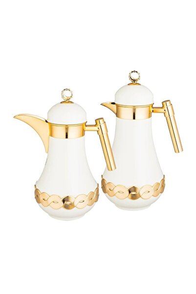 ORIAN Al Saif Company's Joella Thermos Set, Pearl and Matte Gold, 2 Pieces, 1-0.70 Liter Capacity