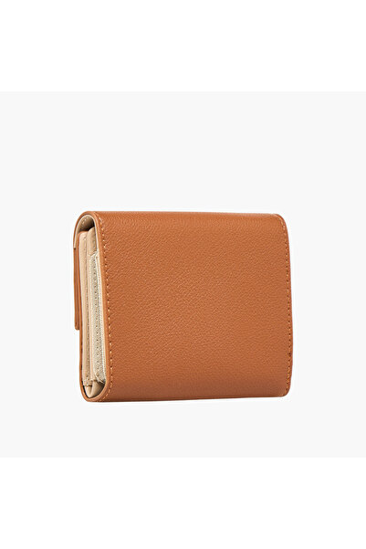 SASHA Textured Wallet with Flap Closure