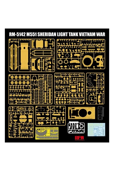 Choice مجموعة دبابة خفيفة شيريدان M551 من رايفيلد 5142 بمقياس 1/35 من حرب فيتنام، مصنوعة من البلاستيك، طقم نموذج دبابة