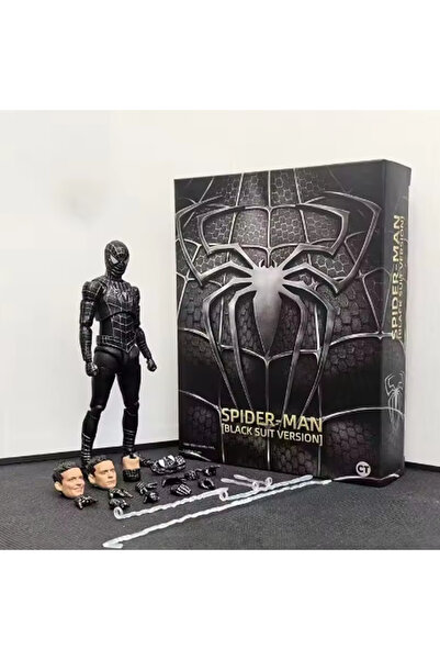 BANDAI with box New Original Ct Factory Shf Toby Maguire Black Suit Spider-Man 3 Hero No Return Marvel Comi
