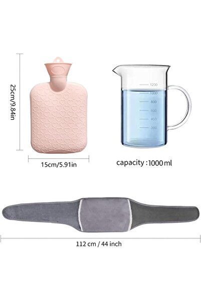 Hehemm Set sticlă de apă cu husă și curea, cauciuc/microfibră, multicolor, 1 l