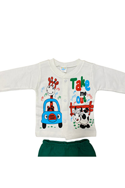 OEM "Take Me Out" 2-piece children's set - White top with giraffe and cow + green pants