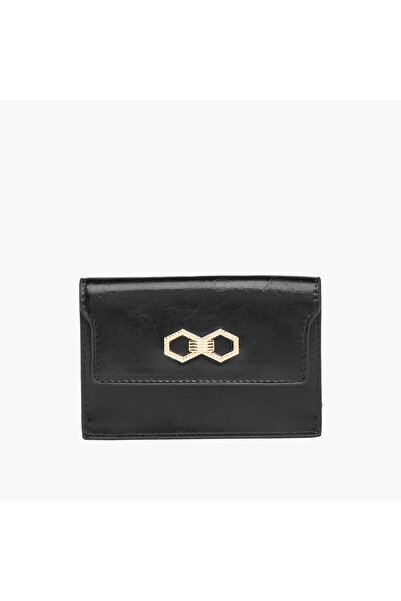 SASHA Metallic Accent Wallet with Flap Closure