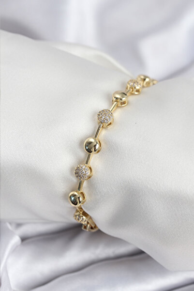 Twin Store سوار نسائي من سلسلة Pirinç Vip بلون ذهبي موديل Topçuk