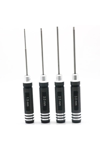 Choice Black 4pcs RC Tools 4 Pcs Hex Screw Driver Set Titanium Plating Hardened 1.5 2.0 2.5 3.0mm Screwdriv