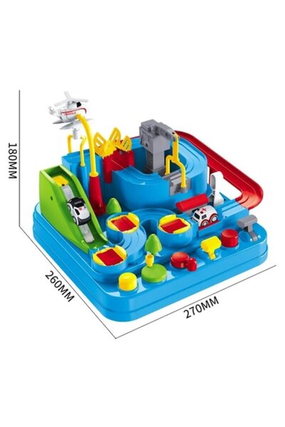 OEM Set de pistă interactivă pentru mașini cu obstacole, elemente mobile, butoane de control, 2 mașini, jucărie pentru copii