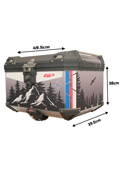 GP KOMPOZİT DSN06 Universal 57 lt Desenli Alüminyum Motosiklet Çantası