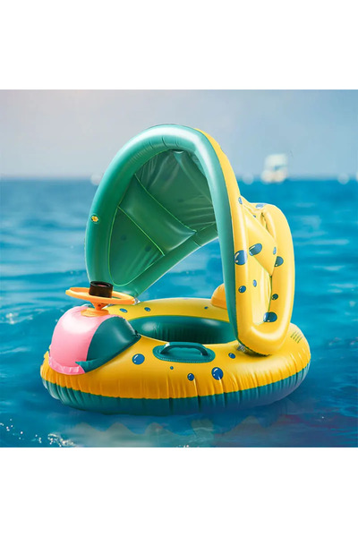 Choice 1PCS Baby Water Swimming Ring with Parasol PVC Summer Inflatable Toy Steering Wheel Float Seat Pool