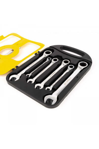 STBON Set of 7 combination wrenches, fixed head ratchet, 8-19 mm, Chrome Vanadium