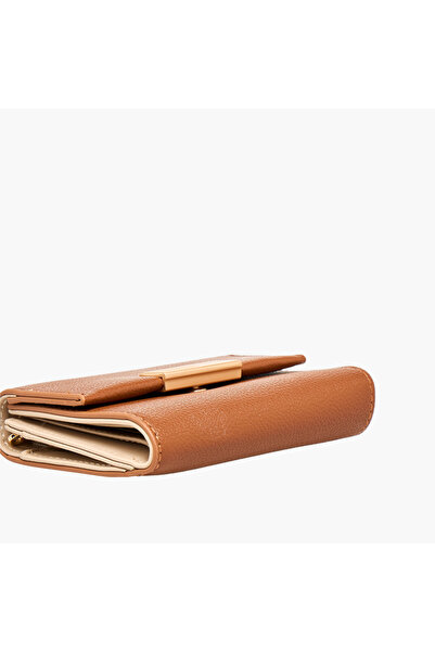 SASHA Textured Wallet with Flap Closure