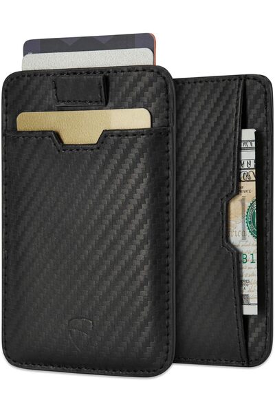 Vaultskin Mens RFID Blocking Slim Leather Card Wallet - CHELSEA Minimalist Front Pocket Cardholder
