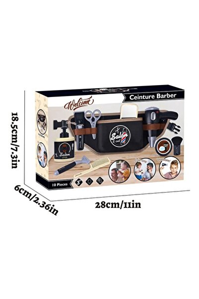 Choice مجموعة ألعاب صالون تصفيف الشعر للأطفال باللون الأسود، 10 قطع، مجموعة ح...