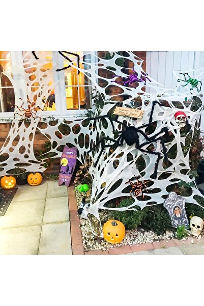 Sdaop Halloween spider web, textile, white, 410 x 100 cm