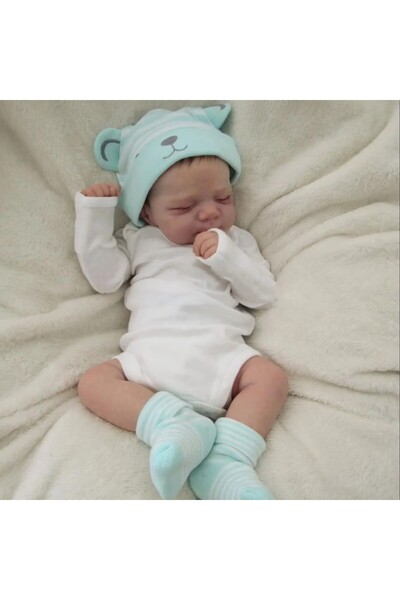 Choice دمية باسكال ريبورن بيضاء 48 سم من NPK، جسم كامل واقعي، جلد ثلاثي الأبع...