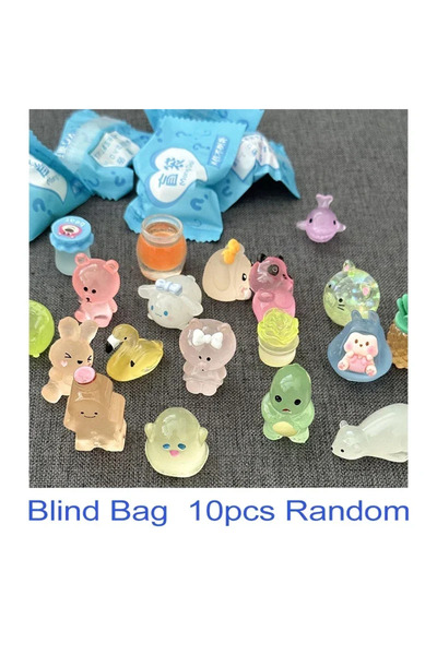 Choice Random 10pcs 10pcs Cute Simulation Animal Model Luminous Animal Blind Bag Mini Blind Box Toys Kids G