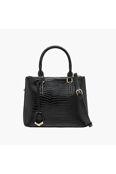 Bessie London حقيبة توت مزخرفة بسحاب للإغلاق ومقبض قابل للفصل