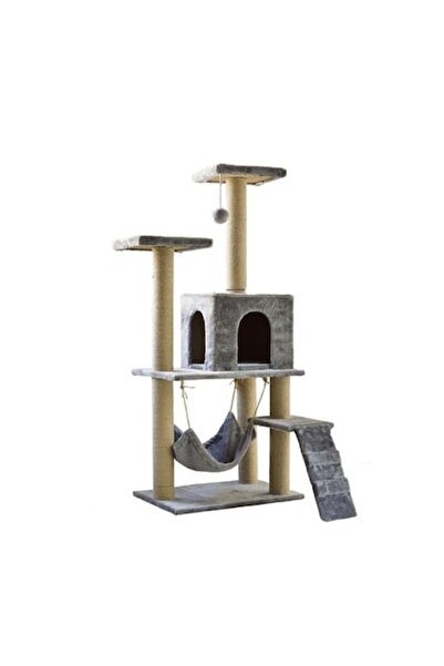 OEM Play set for cats with 4 platforms, hammock and house, height 140cm