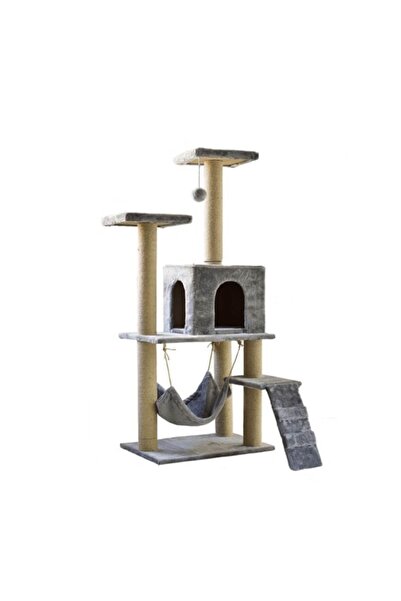 OEM Play set for cats with 4 platforms, hammock and house, height 140cm