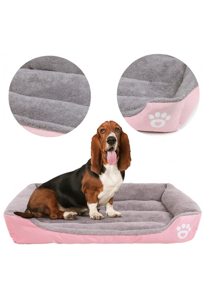 zola Κρεβάτι ζώων, ορθογώνιο, ζεστό εσωτερικό, απαλή γέμιση, 85 x 65 εκ., ροζ