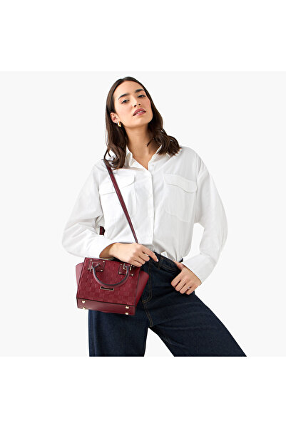 Bessie London Textured Tote Bag with Double Handles