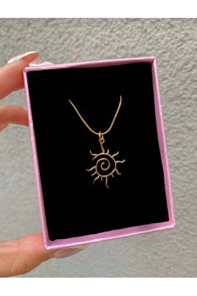 irva collection Güneş Model Altın Gümüş Renk İnce Zincirli Kolye