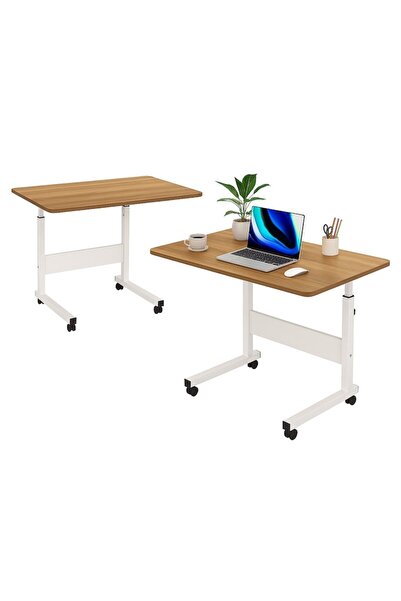 EBA Masă mobilă reglabilă cu roți eBA®, blat maro 60x40 cm