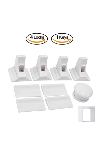 Choice 4 أقفال ومفتاح واحد وقفل أمان مغناطيسي للأطفال وباب خزانة آمن للأطفال ...