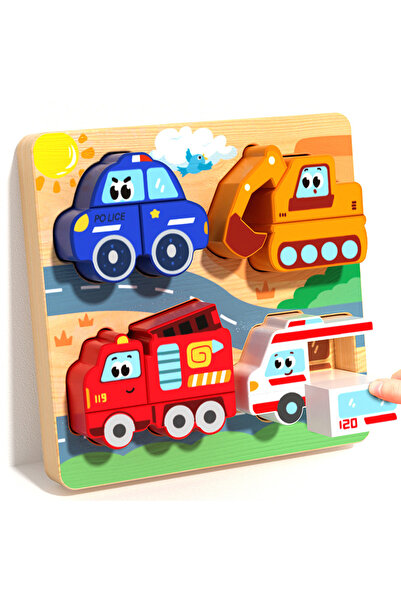 Choice3 لعبة ألغاز خشبية ثلاثية الأبعاد 4 في 1، حيوانات كرتونية، أحجية معرفية...