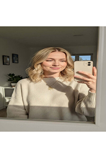 irva collection Güneş Model Altın Gümüş Renk İnce Zincirli Kolye